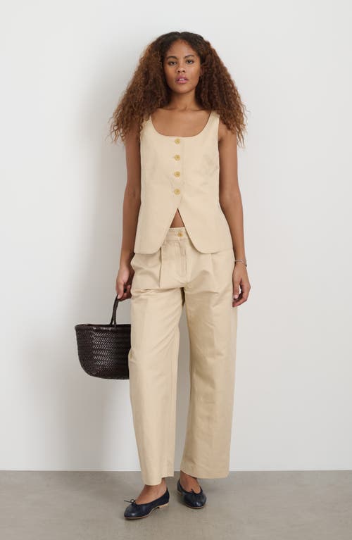Alex Mill Soho Scoop Vest In Linen Cotton In Tan