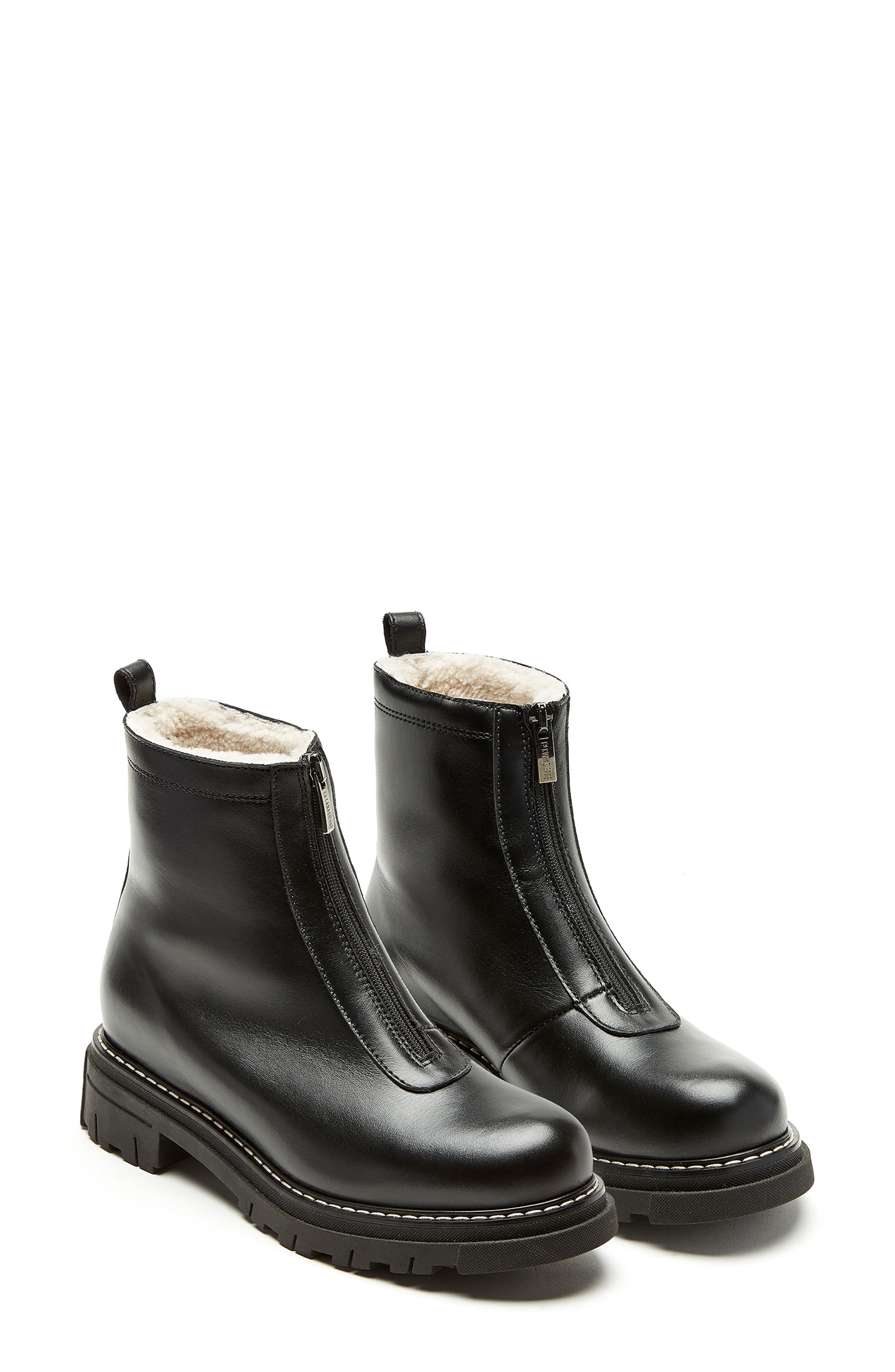 La Canadienne Delta Genuine Shearling Lined City Dry<sup>™</sup> Waterproof Bootie, Alternate, color, Black Leather
