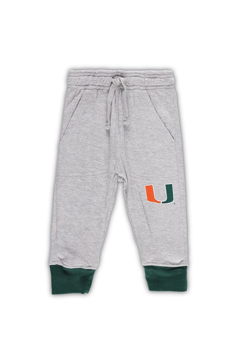 Wes & Willy Infant Wes & Willy Heather Gray Miami Hurricanes Jie Jie Long Sleeve Bodysuit & Pants Set, Alternate, color, Orange