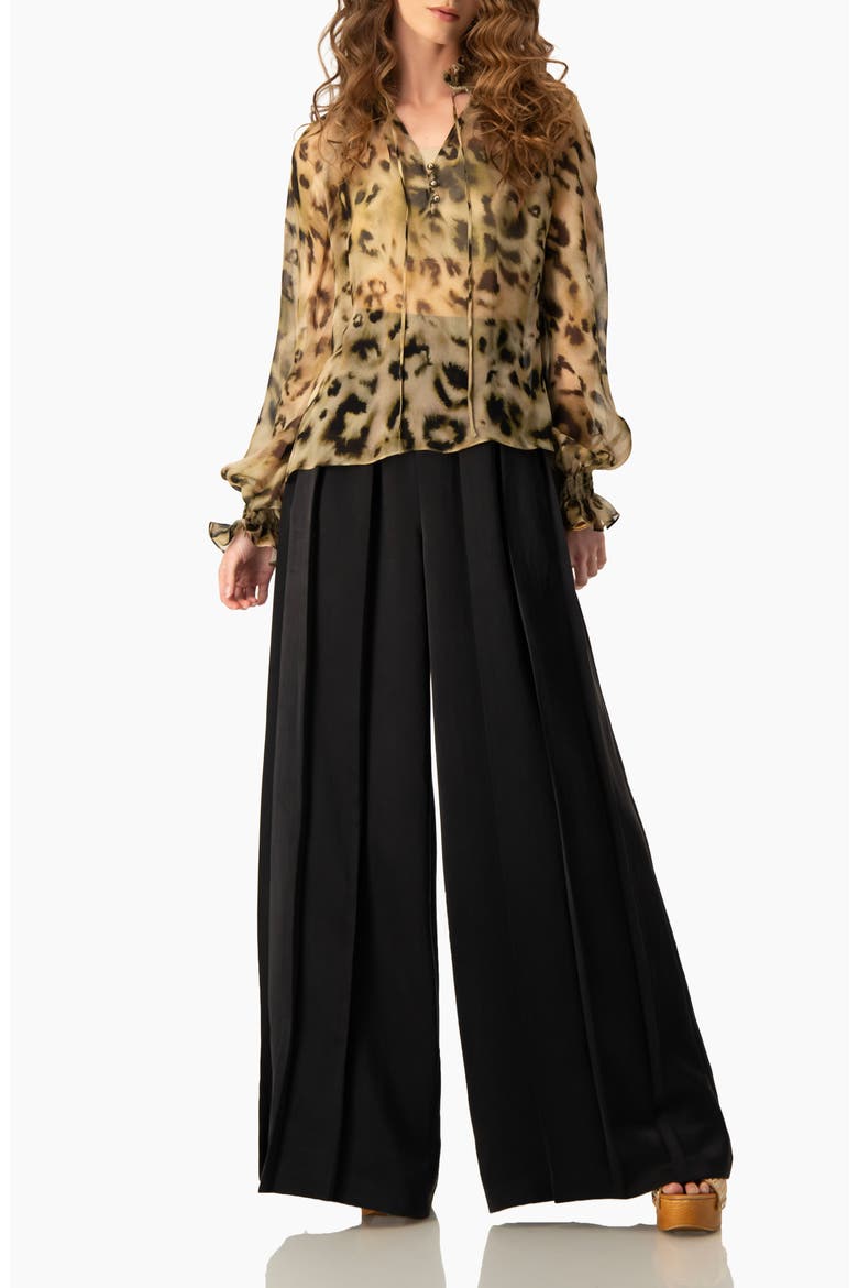 Women's High-Waist, Wide-Leg Palazzo Pants, Alternate, color, Black