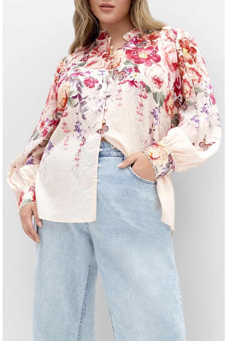 Gianna Floral Print Woven Shirt, Main, color, EDEN GARDEN
