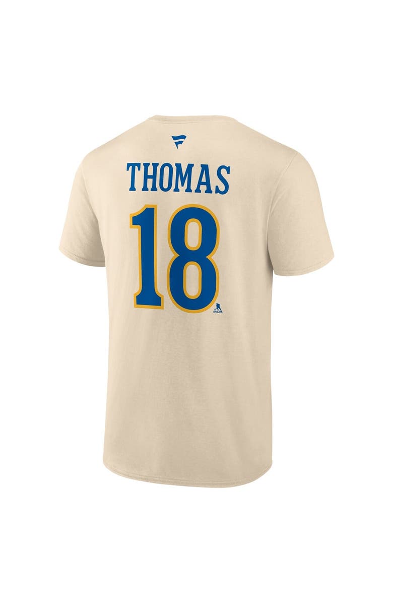 FANATICS Men's Fanatics Robert Thomas Cream St. Louis Blues 2025 NHL Winter Classic Authentic Stack Name & Number T-Shirt, Alternate, color, 