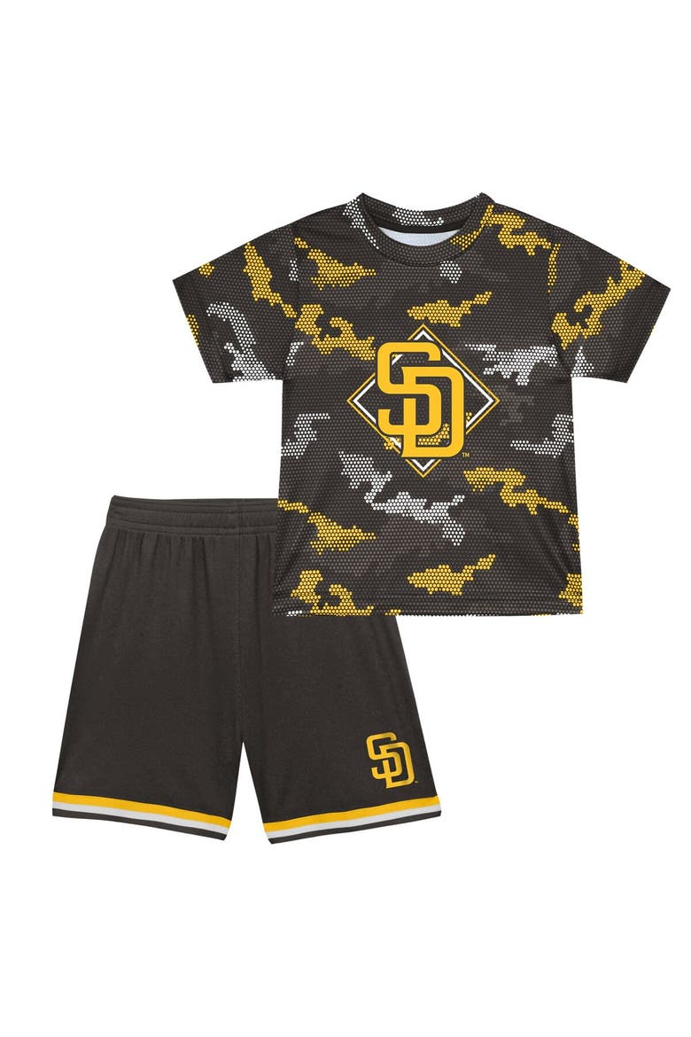 Toddler Fanatics Branded Brown San Diego Padres Field Ball T-Shirt & Shorts Set, Main, color, Brown