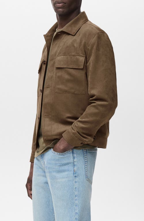 Mango Faux Suede Jacket In Brown
