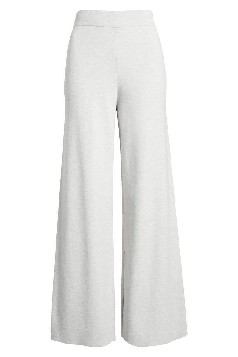 Krista Knit Wide Leg Pants, Alternate, color, LIGHT HEATHER GREY
