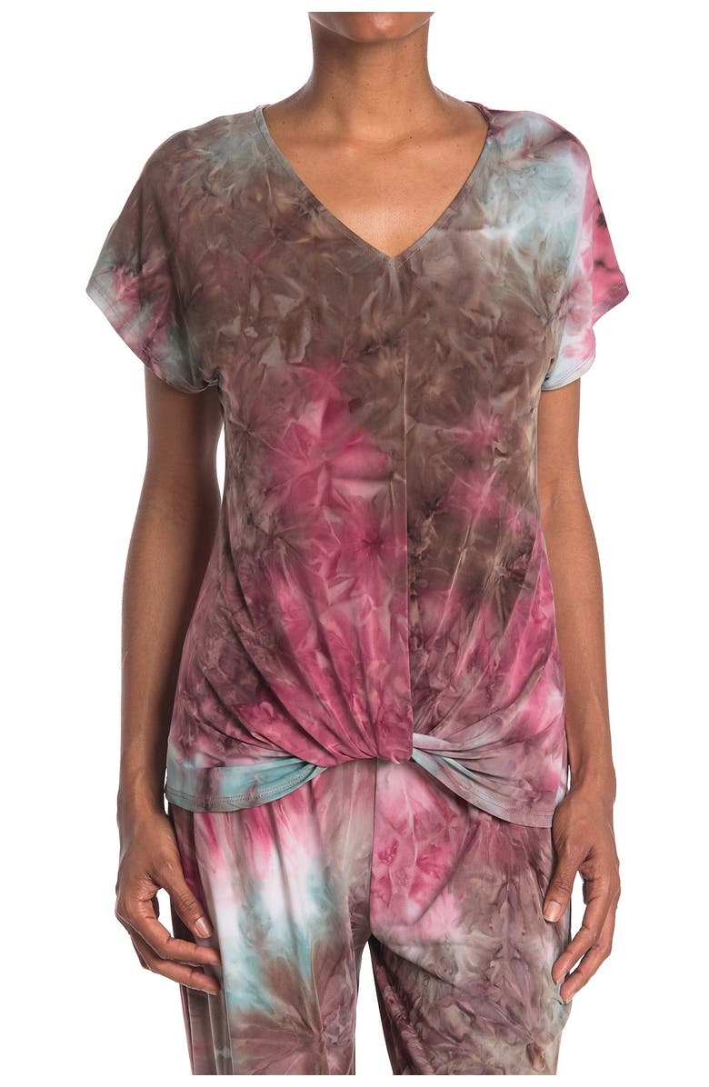 TUA Twist Hem Patterned T-Shirt, Main, color, 