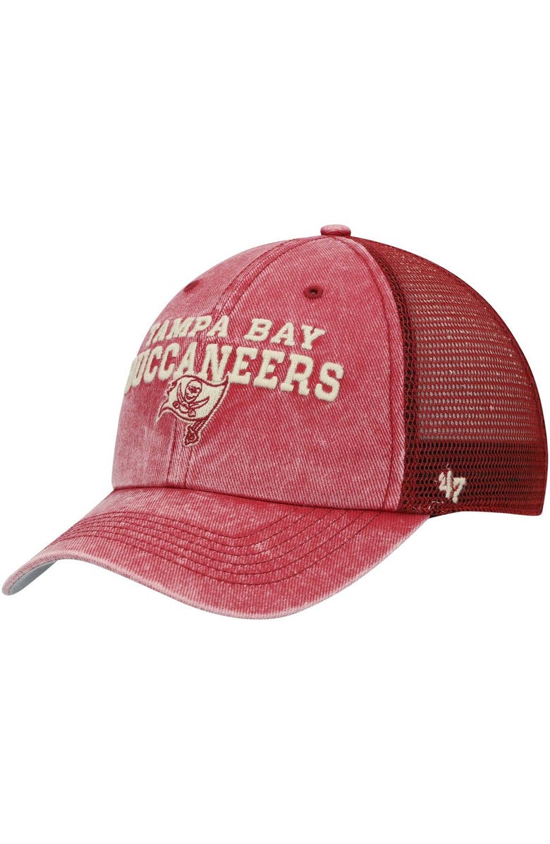 '47 Men's '47 Red Tampa Bay Buccaneers Drumlin Trucker Clean Up Snapback Hat, Main, color, Red