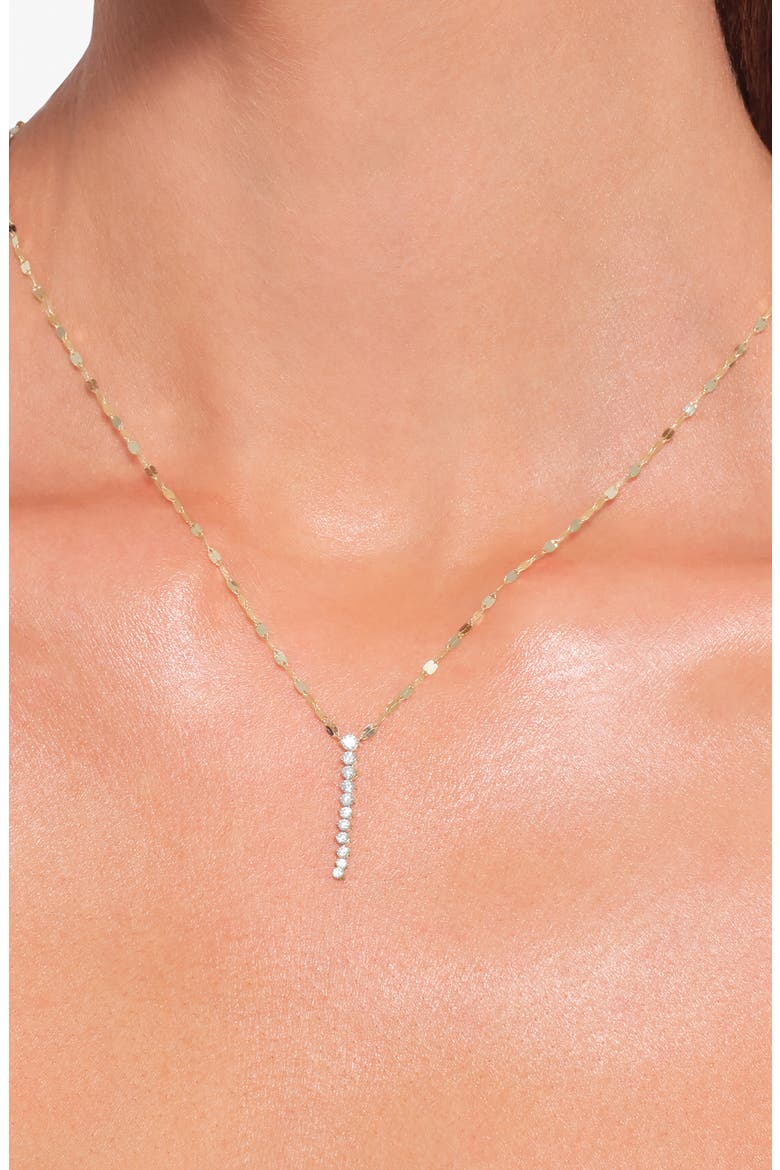 14K Gold Mini Diamond Tennis Lariat Necklace, Alternate, color, 14K YELLOW GOLD
