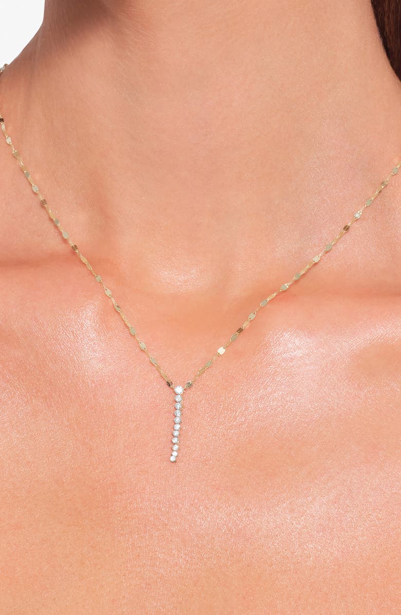 LANA 14K Gold Mini Diamond Tennis Lariat Necklace, Alternate, color, 14K Yellow Gold
