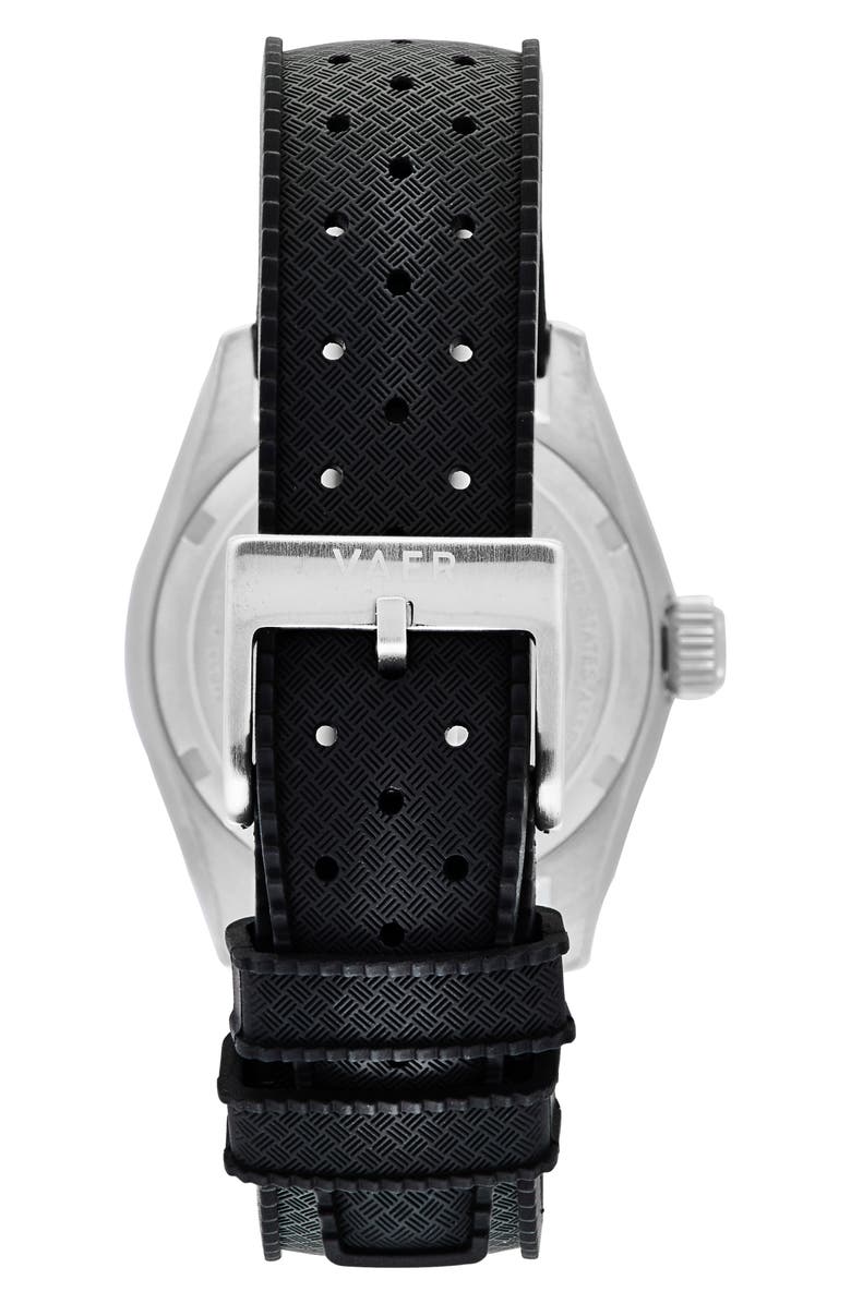 VAER D4 Meridian Black Solar Dive Watch, 38mm, Alternate, color, Black/Strap