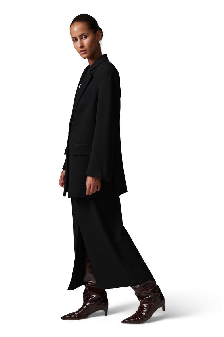 Eltona Sculpted Longline Blazer, Main, color, Black