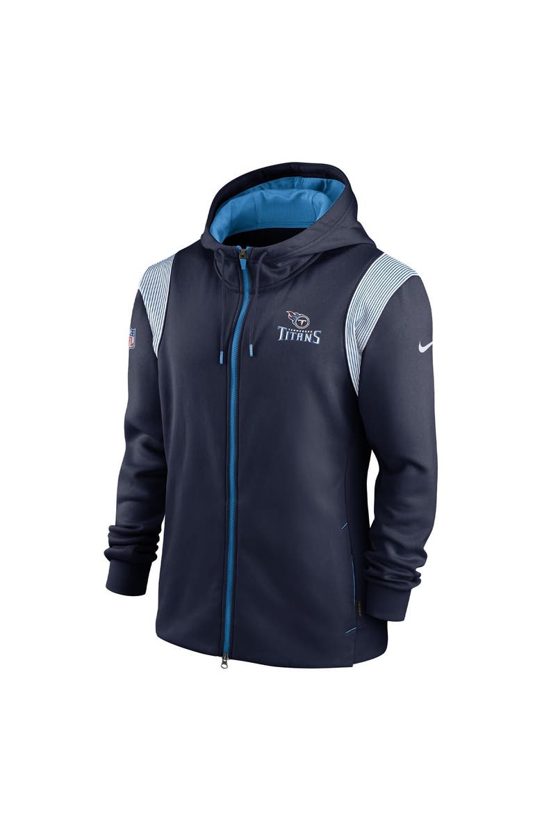 Nike Men's Nike Navy Tennessee Titans Performance Sideline Lockup Full-Zip Hoodie, Alternate, color, 