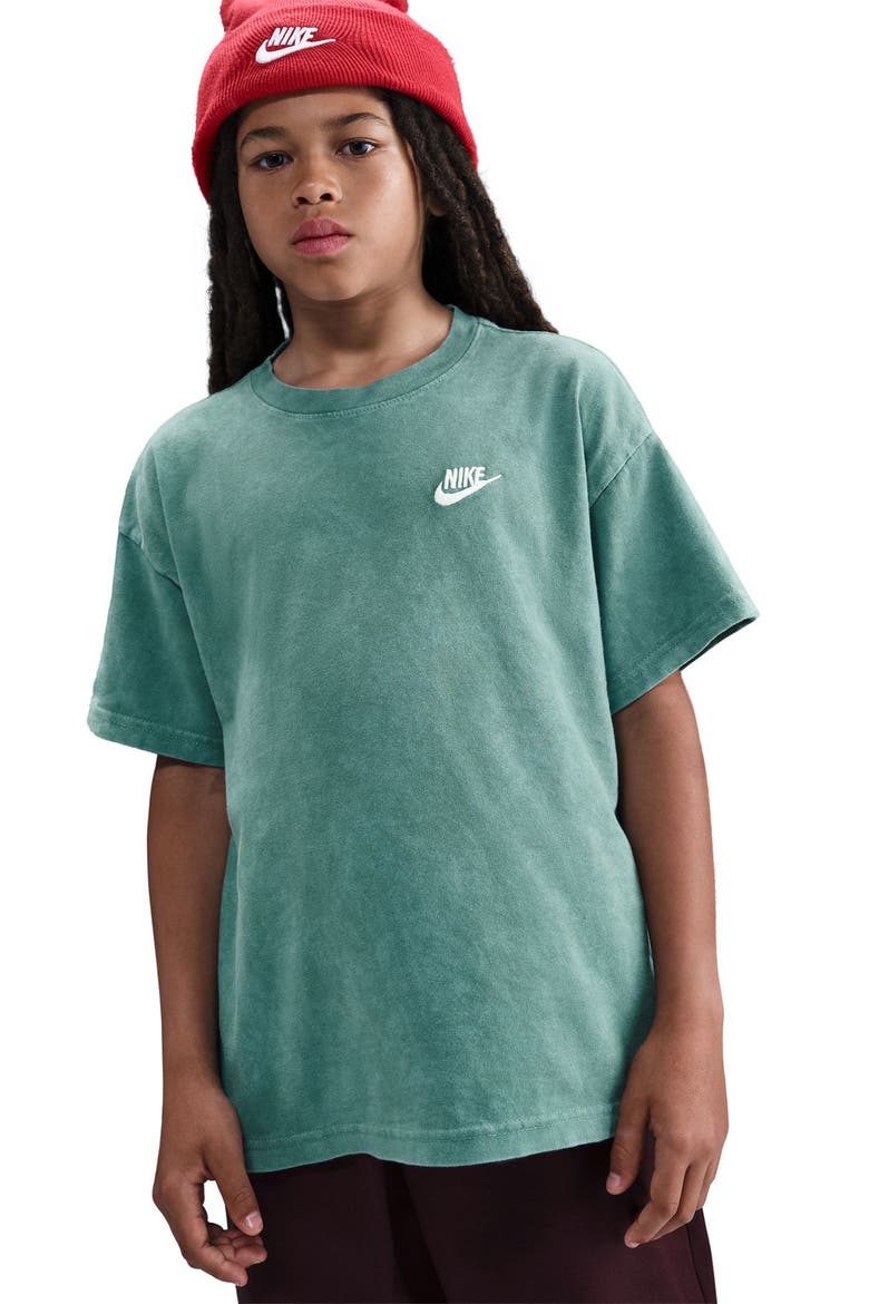Kids' Sportswear Club Washed Cotton T-Shirt, Main, color, BICOASTAL