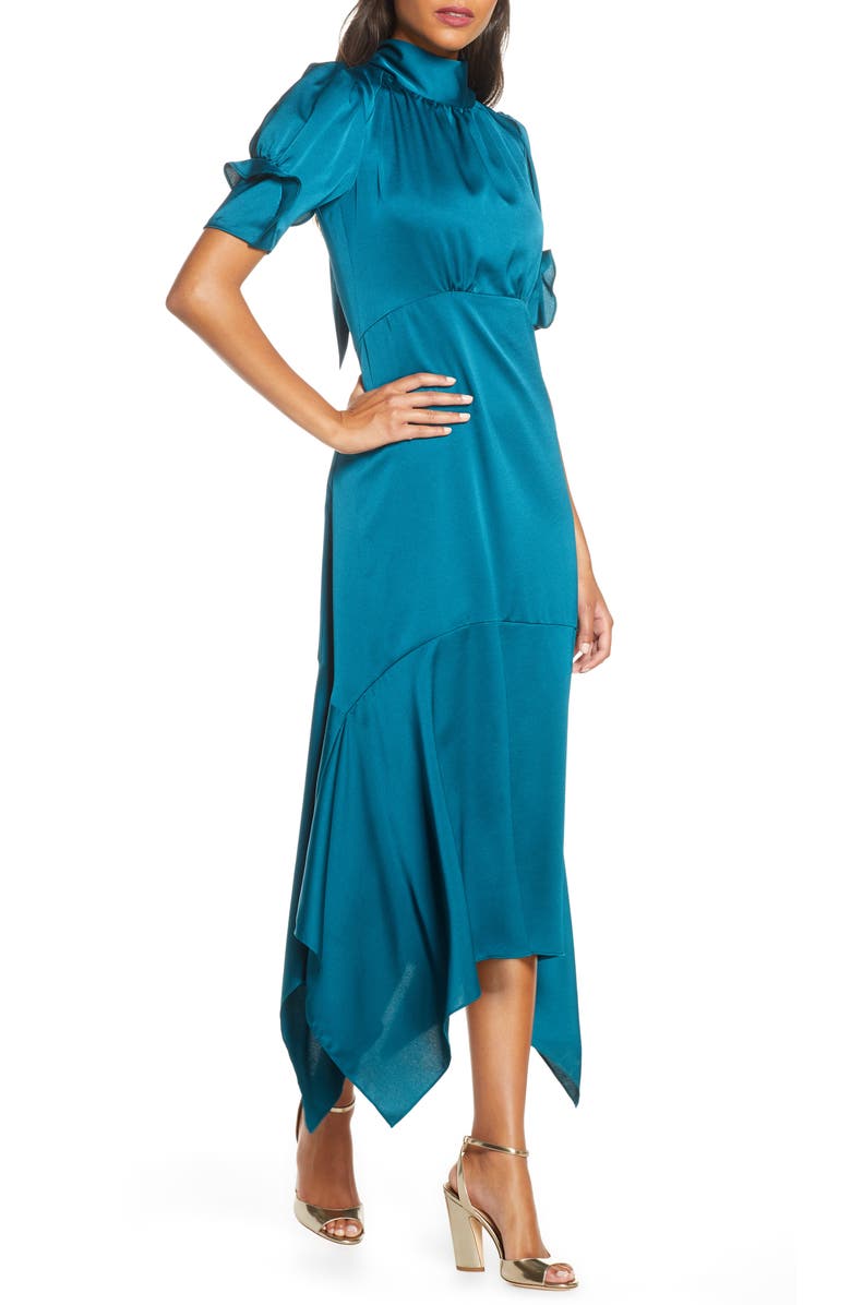 Eliza J Ruffle Puff Sleeve Dress, Alternate, color,