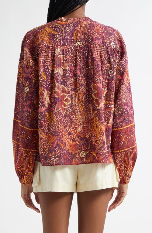 Ulla Johnson Harlowe Floral Long Sleeve Cotton Blend Top In Multi
