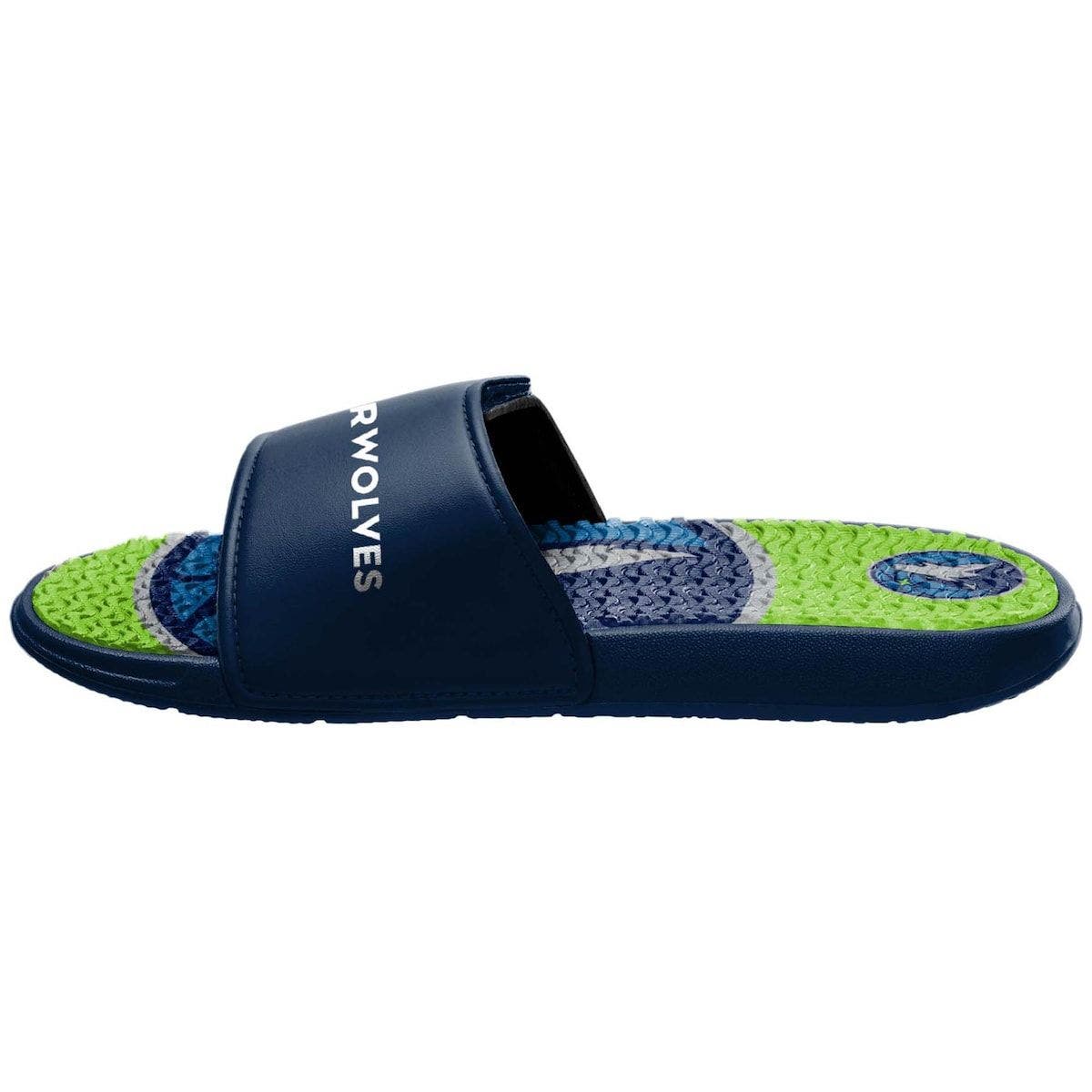 FOCO Men's FOCO Minnesota Timberwolves Wordmark Gel Slide Sandals, Alternate, color, 
