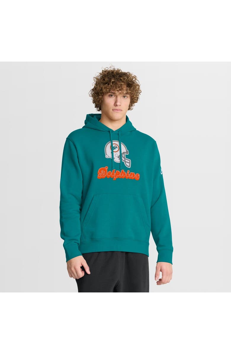 Nike Men's Nike Aqua Miami Dolphins Best Season Rewind Club Pullover Hoodie, Main, color, Aqua
