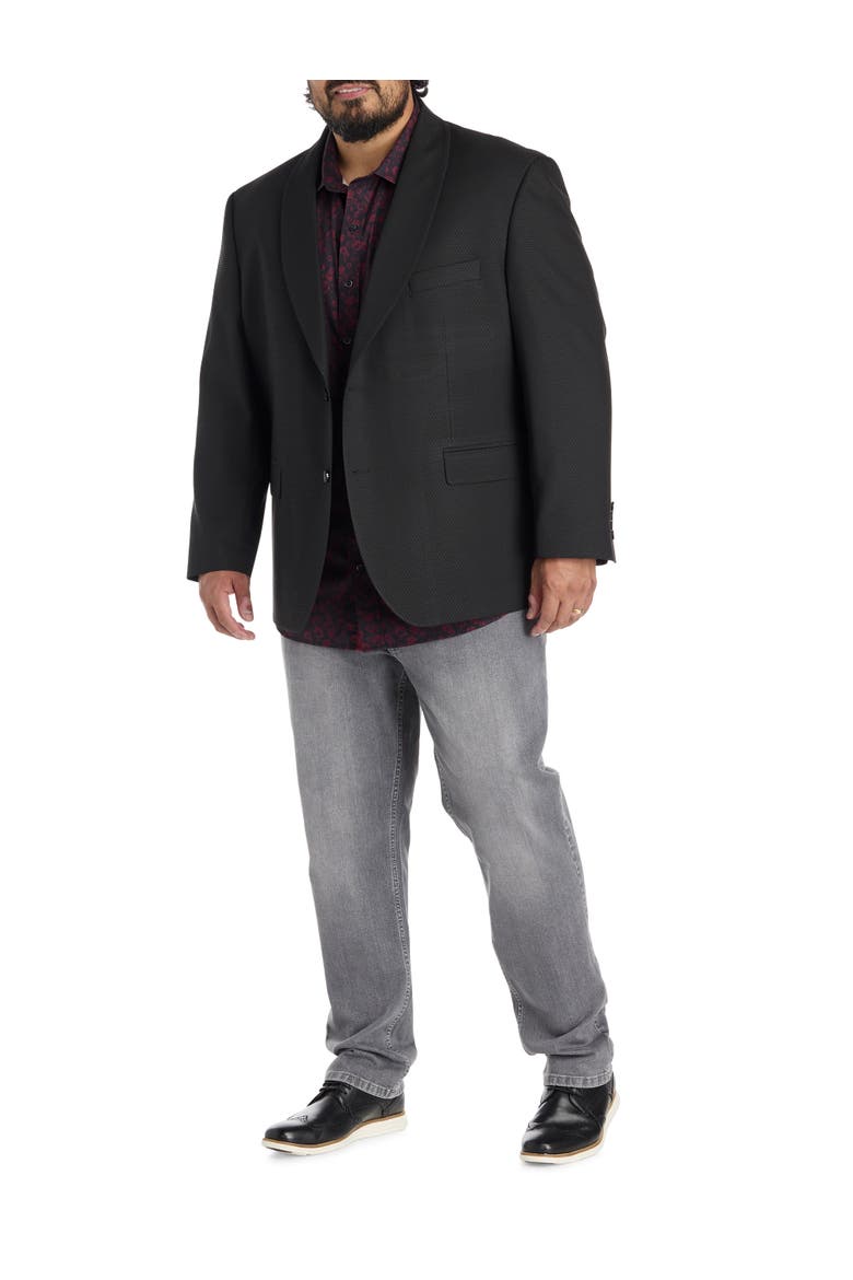 Big & Tall Sophisticated Textured Jacket-Relaxer Sport Coat, Alternate, color, BLACK