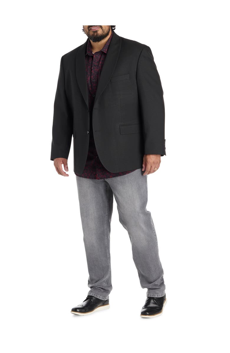 Synrgy Big & Tall Sophisticated Textured Jacket-Relaxer Sport Coat, Alternate, color, Black