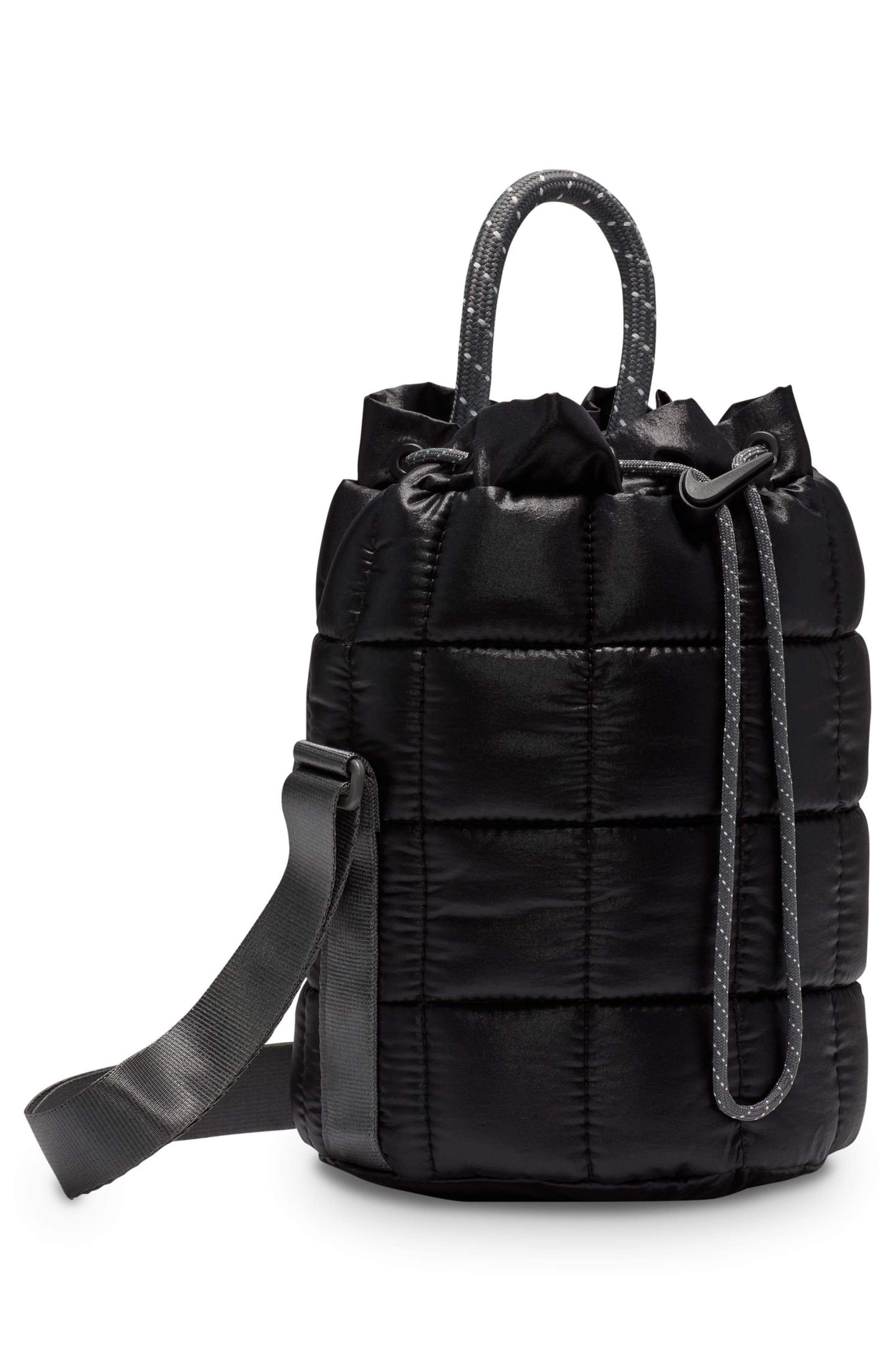 Nike Tiny Puffle Quilted Nylon Tote, Alternate, color, Black/ Iron Grey/ Black