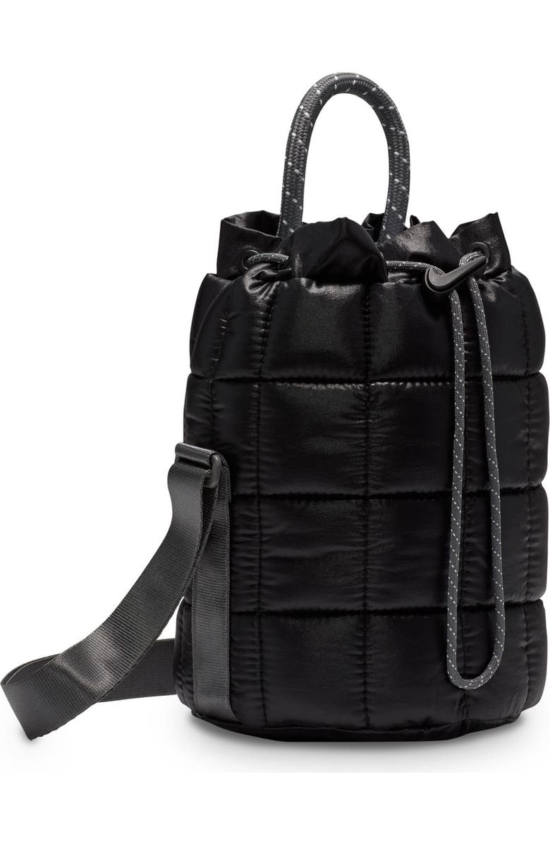 Nike Tiny Puffle Quilted Nylon Tote, Alternate, color, Black/ Iron Grey/ Black