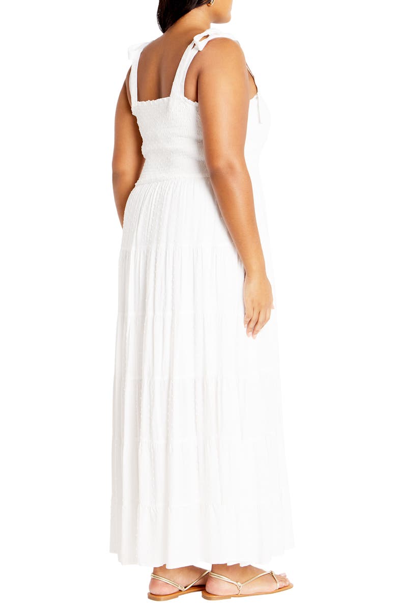 City Chic Spot Sara Dobby Maxi Dress, Alternate, color, Ivory