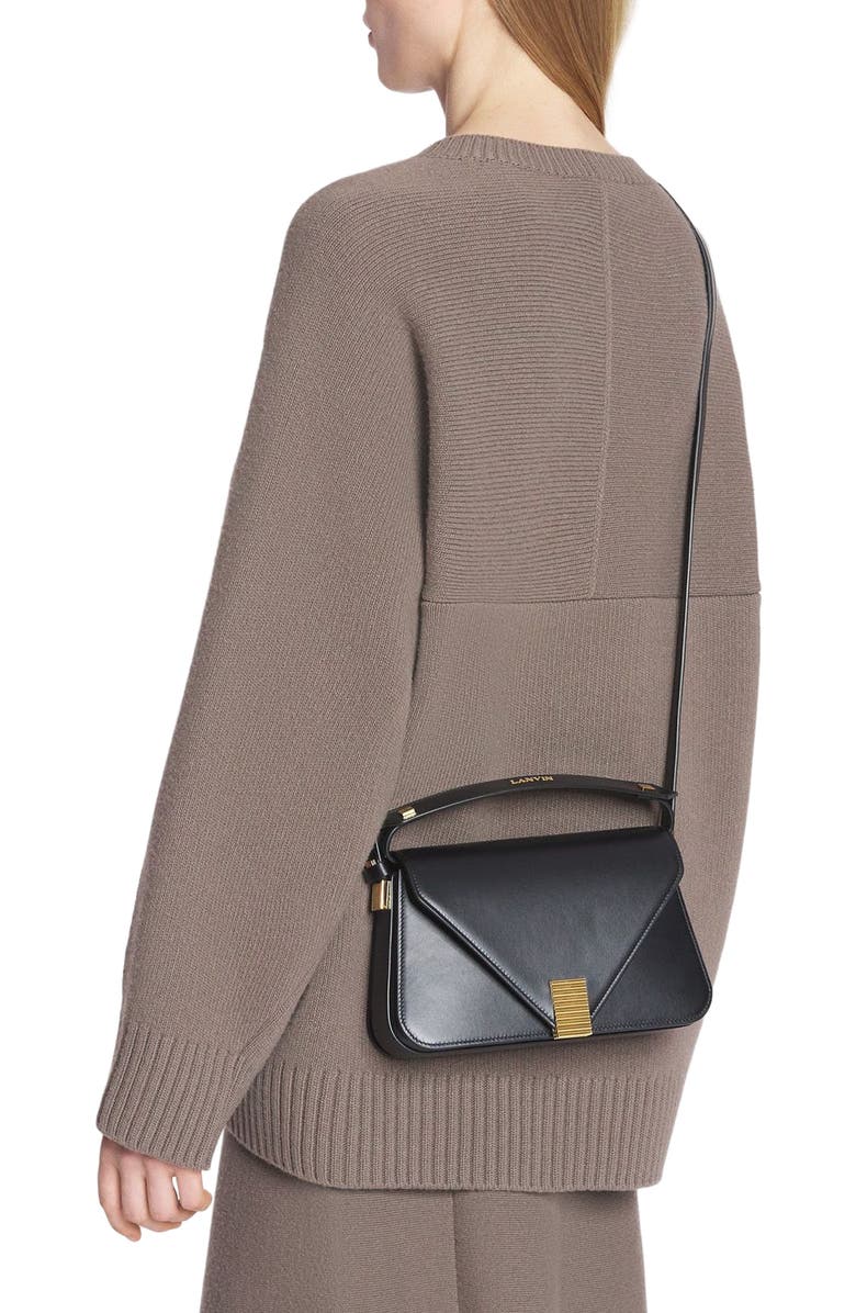 Lanvin Concerto Arpège Leather Bag, Alternate, color, Black