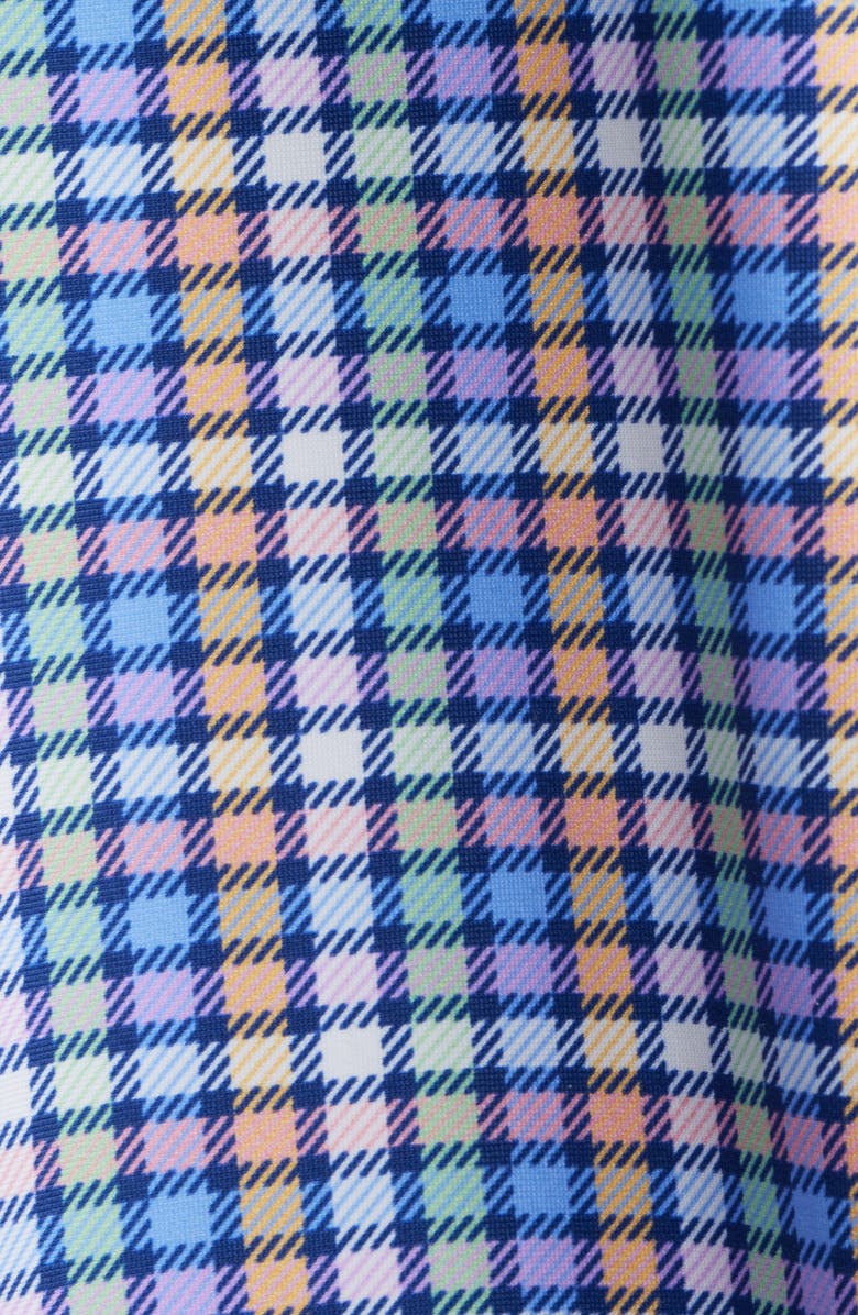 Johnston & Murphy XC Motion Performance Knit Button-Up Shirt, Alternate, color, Blue Multi Check