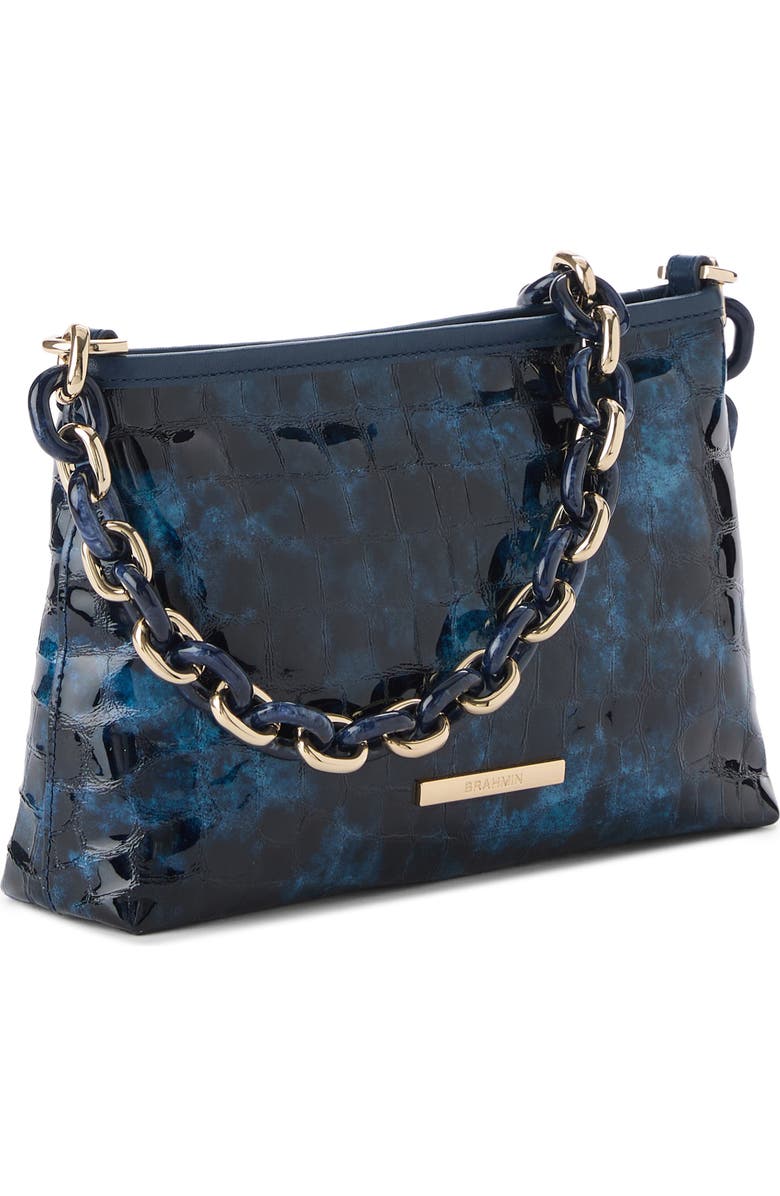 Brahmin Mod Lorelei Croc Embossed Leather Shoulder Bag, Alternate, color, Ultramarine