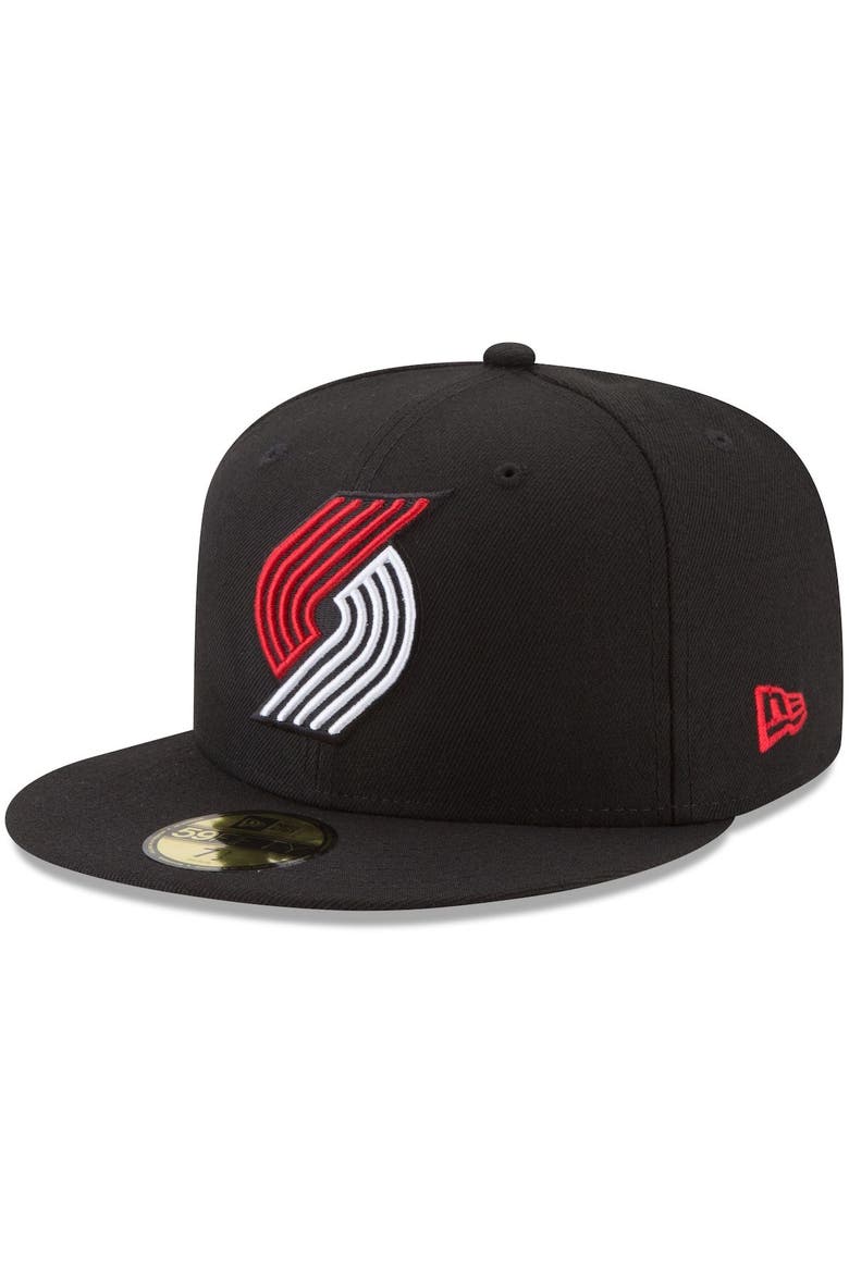 Men's New Era Black Portland Trail Blazers Official Team Color 59FIFTY Fitted Hat, Main, color, BLACK