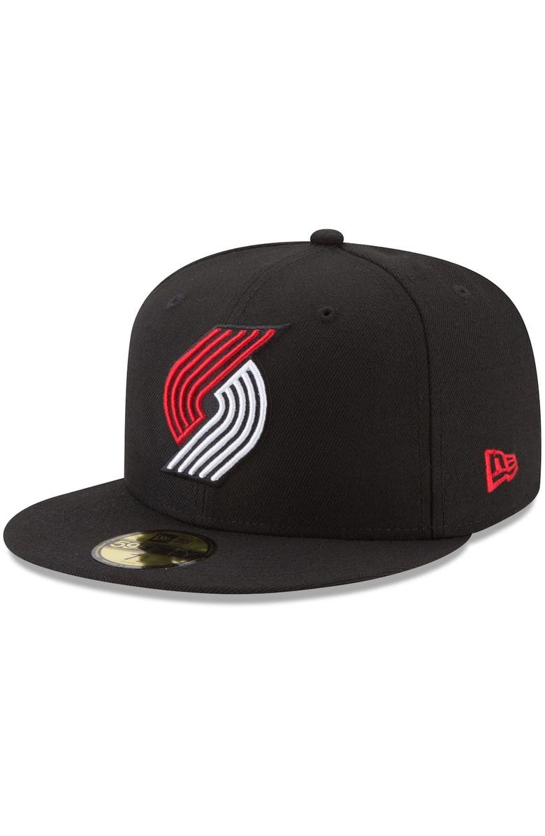 New Era Men's New Era Black Portland Trail Blazers Official Team Color 59FIFTY Fitted Hat, Main, color, 