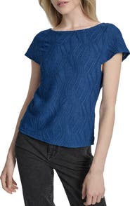 DKNY Texture Knit Top