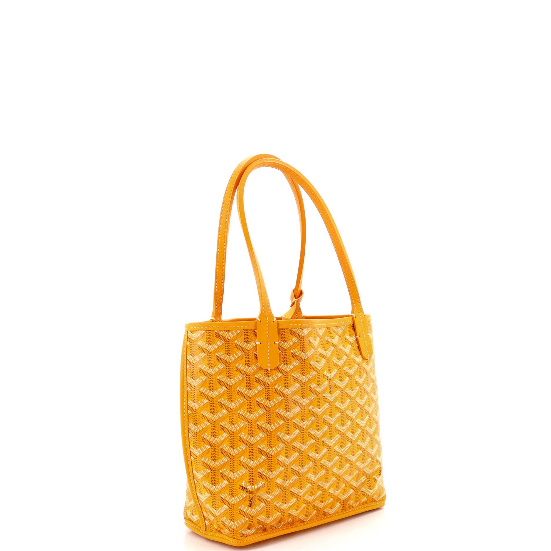 Pre-Owned Goyard Anjou Reversible Tote Coated Canvas Mini, Alternate, color, Yellow