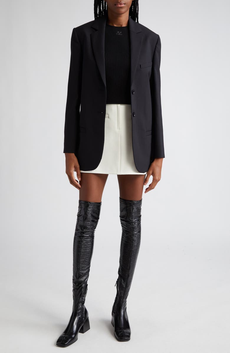 Courrèges Suspenders Sleeveless Rib Top, Alternate, color, 