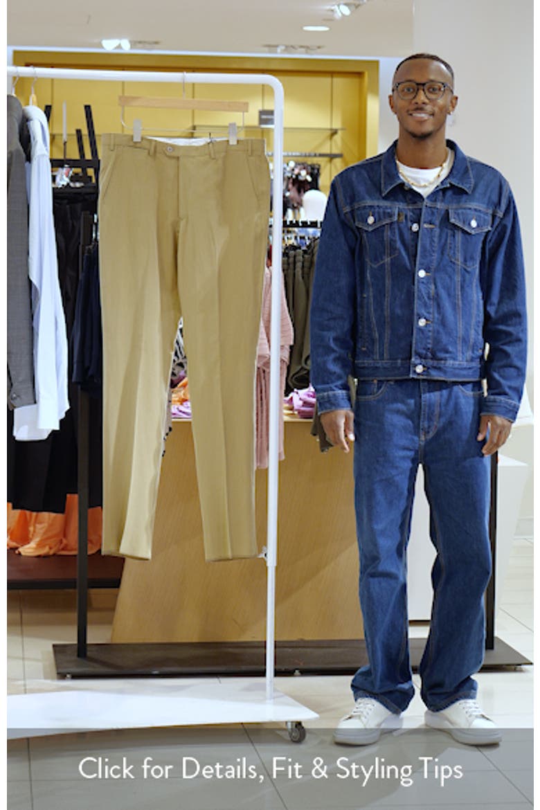 Tan Flat Front Suit Pants video