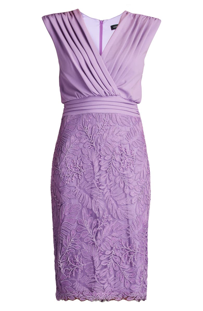 Tadashi Shoji Pleat Detail & Embroidery Sleeveless Cocktail Dress, Alternate, color, Purple Haze