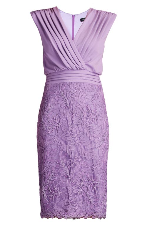 Tadashi Shoji Newell Embroidered Blouson Dress In Purple