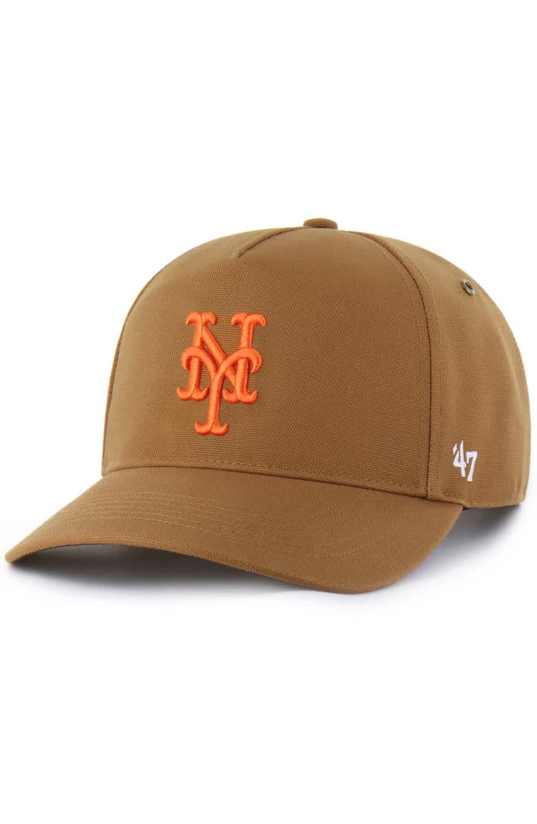 CARHARTT X 47 Men's Carhartt x '47  Brown New York Mets Hitch Adjustable Hat, Main, color, Brown