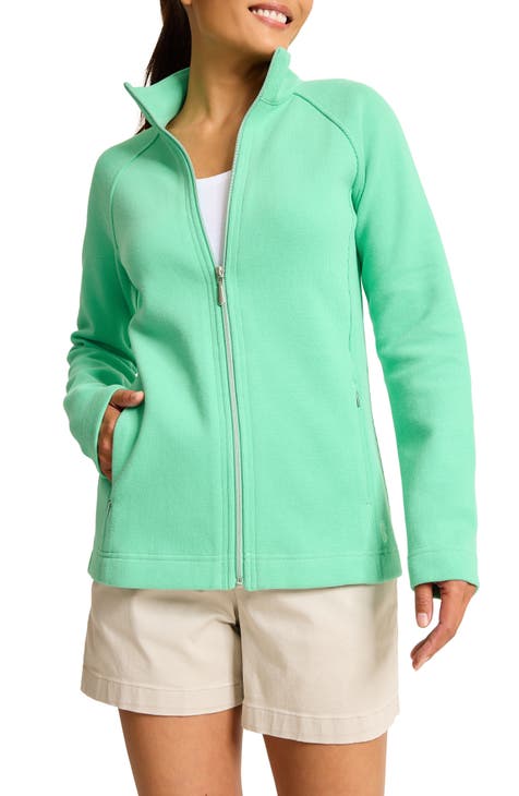 New Tommy Bahama Full Zip outlet Golf Track Jacket Textured Teal Women's Size L