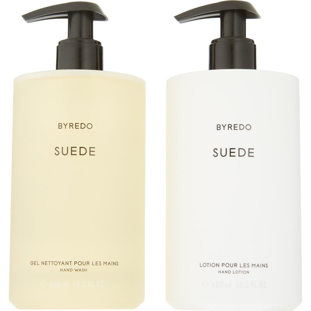 Byredo Les Mains Suede Hand Wash & Hand Lotion Gift Set In Transparent