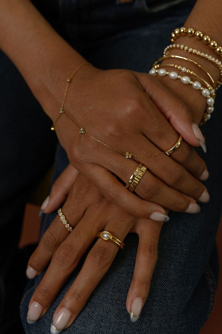Lotus Hand Chain, Alternate, color, Gold