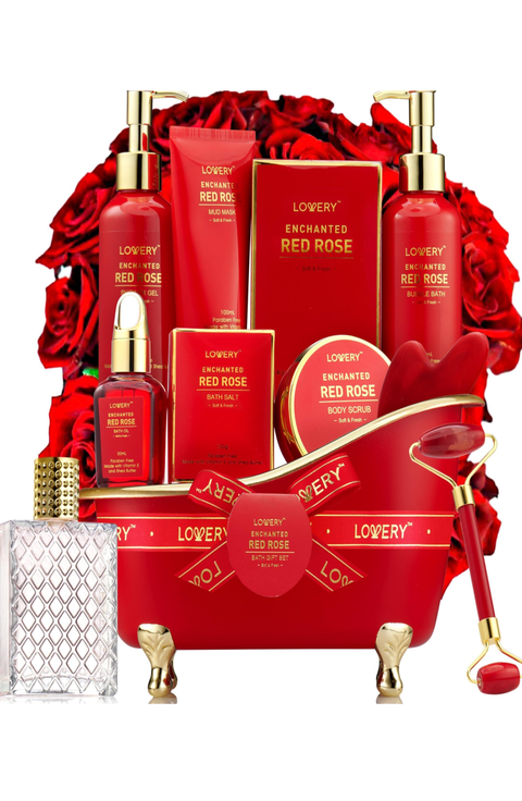 Luxe 11Pc Bath and Body Set with Perfume, Jade Roller, Gua Sha & More