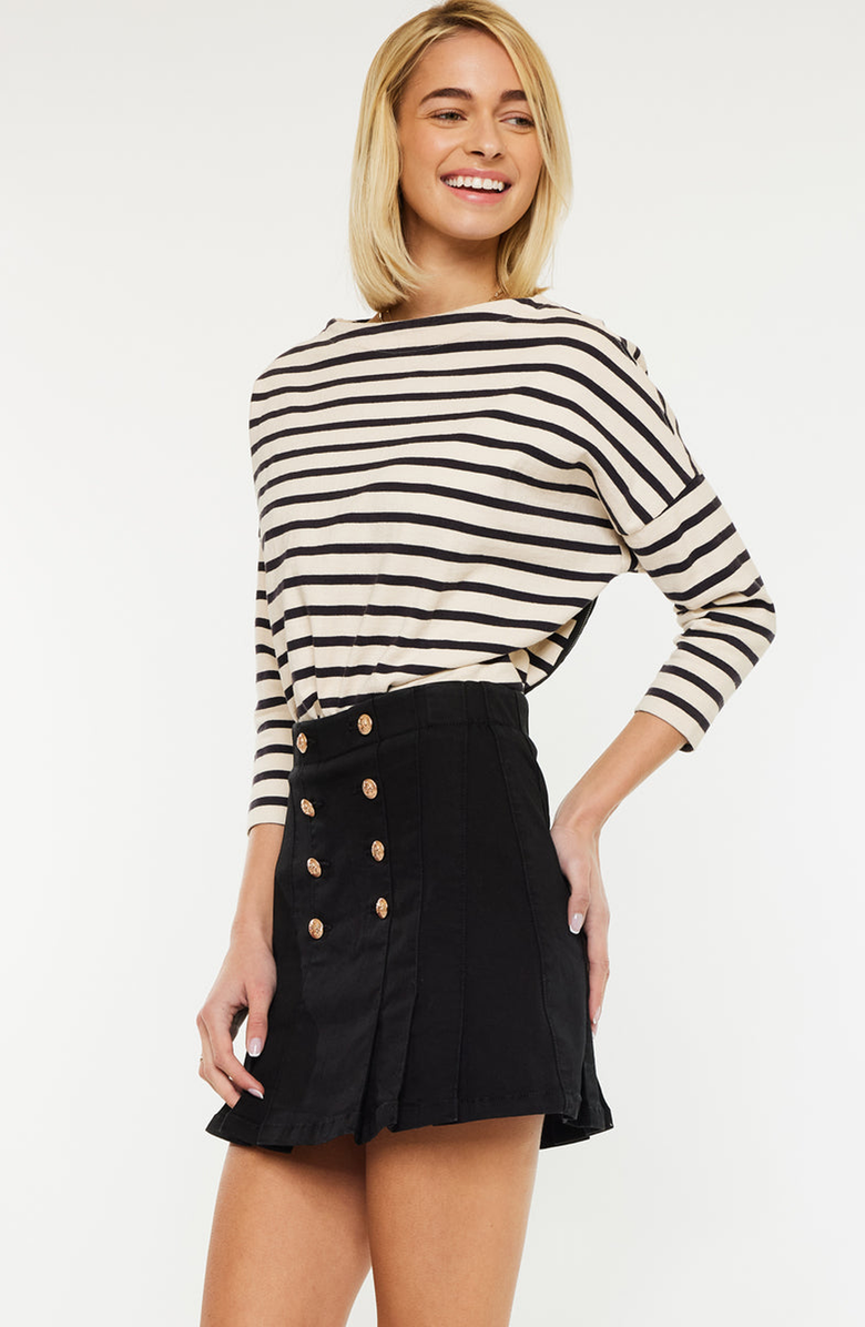 Official Kancan USA Irene High Rise Pleated Mini Skort, Alternate, color, Black