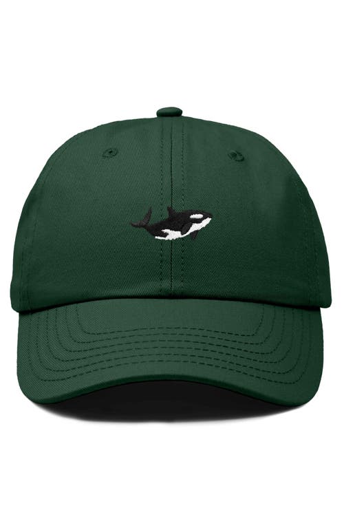 Dalix Killer Whale Embroidered Dad Hat In Dark Green