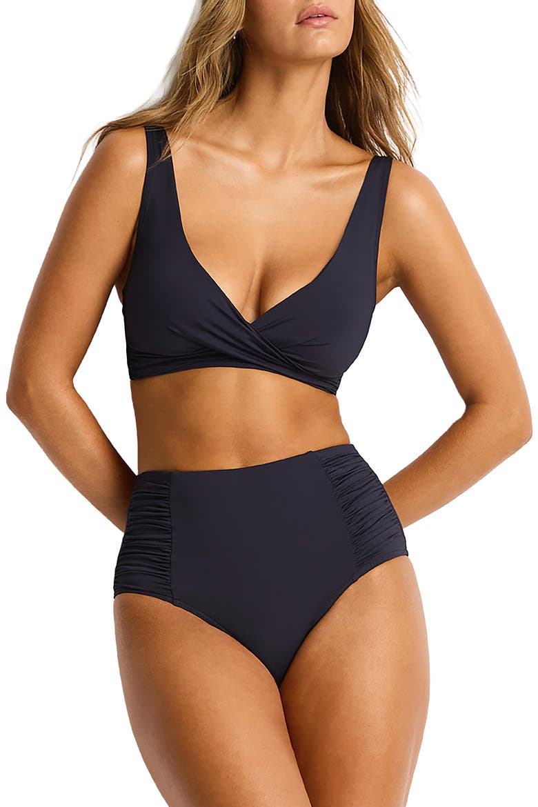 Cross Front Multifit Bikini Top, Alternate, color, NIGHT SKY