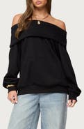 EDIKTED Ashlee Off the Shoulder Cotton Blend Sweatshirt