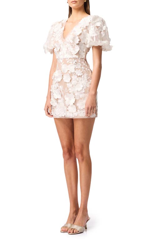Elliatt Women's Zayla Floral Lace Puff-sleeve Minidress In White
