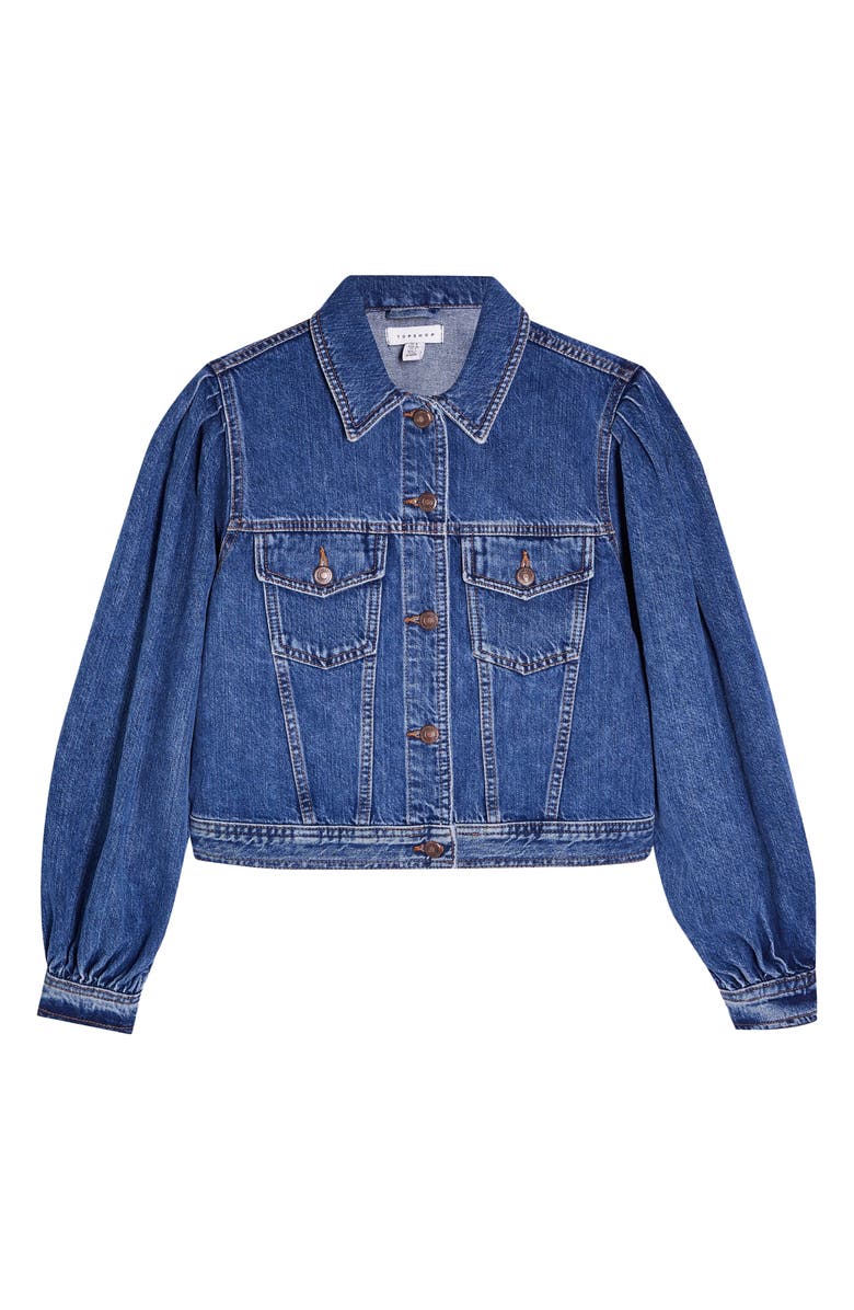 Topshop Tilda Denim Jacket, Alternate, color, 
