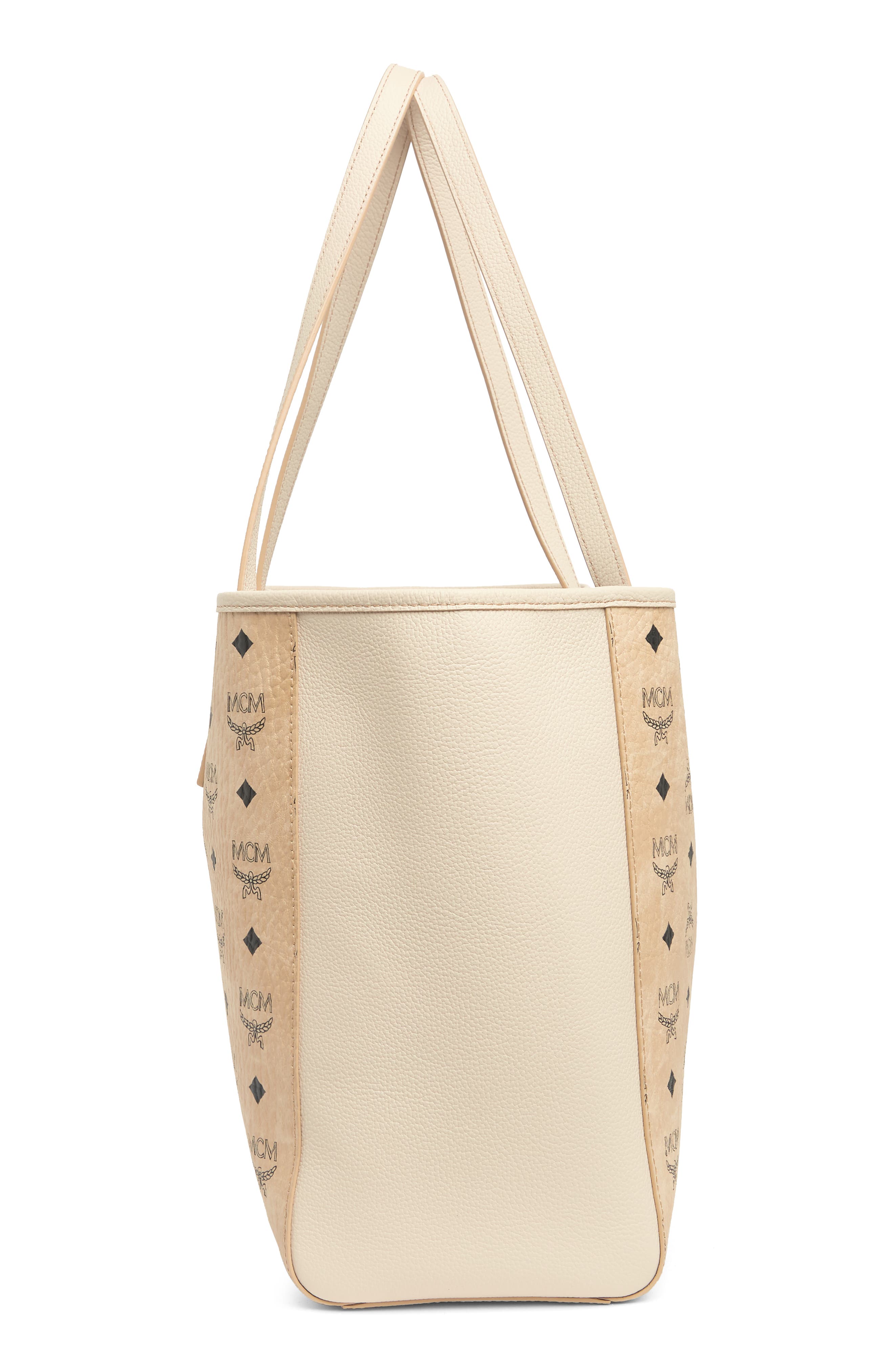 MCM Medium Leather Shopper, Alternate, color, 