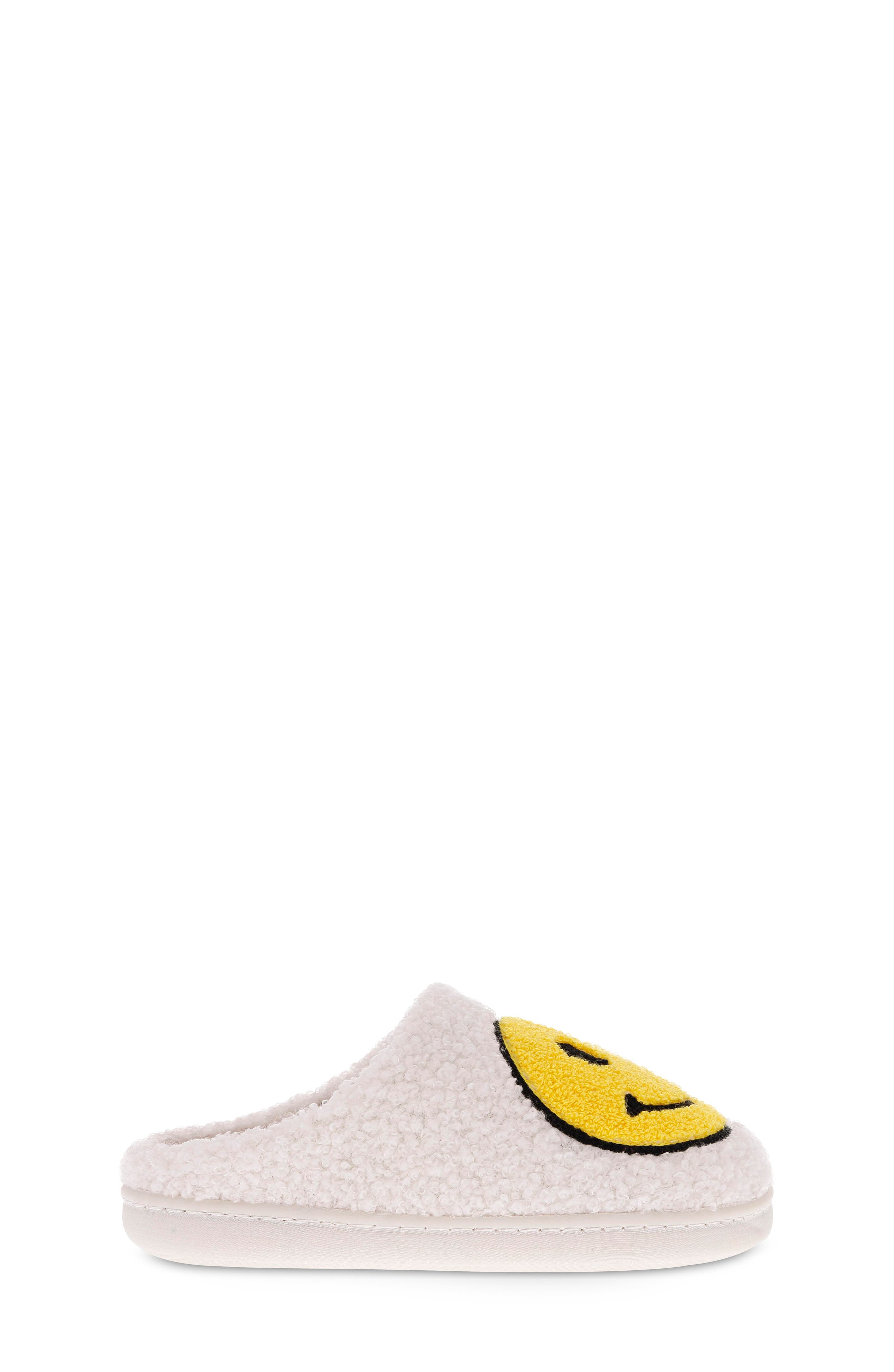 MIA Kids' Little Cozi Slipper, Alternate, color, White/ Yellow Smiley